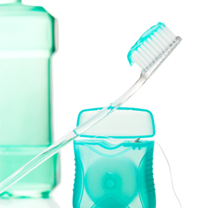Toothbrush, Floss, and Mouthwash