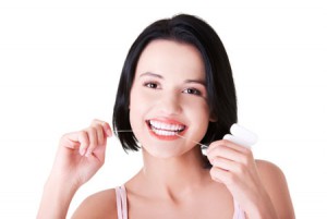 'Woman Flossing Teeth'