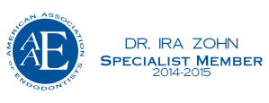 American Association of Endodontists logo - Dr. Ira Zohn, Specialist Member, 2014-2015